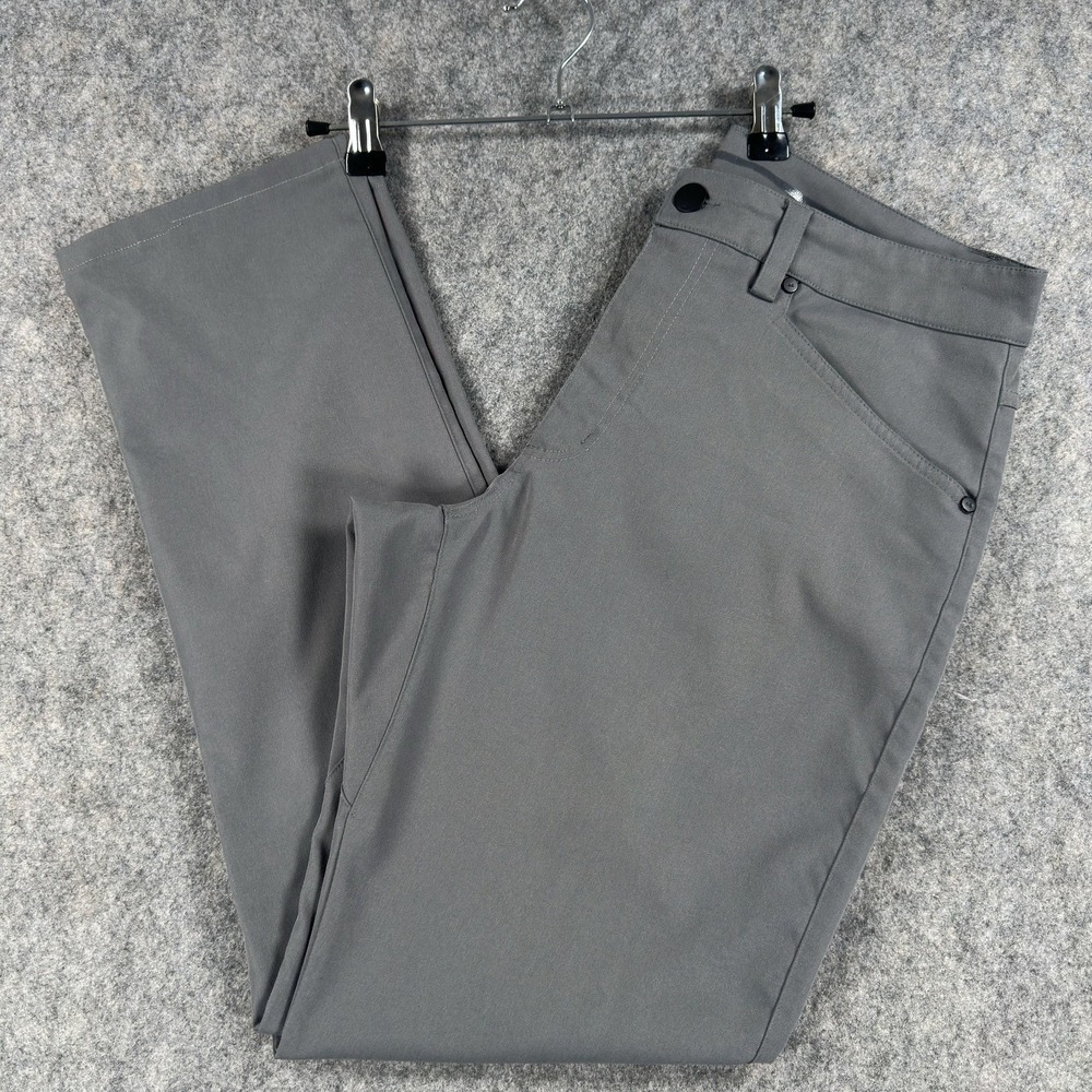 Myles Pants Mens Medium 32x28 Gray Twill Khakis Zip Fly‎ Pockets Travel